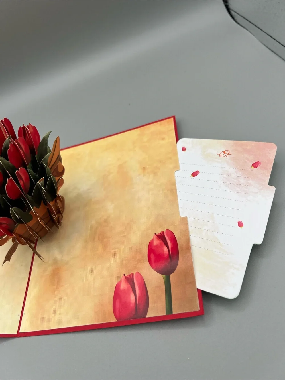Nium Craft Red Tulip 3D Pop-Up Greeting Card